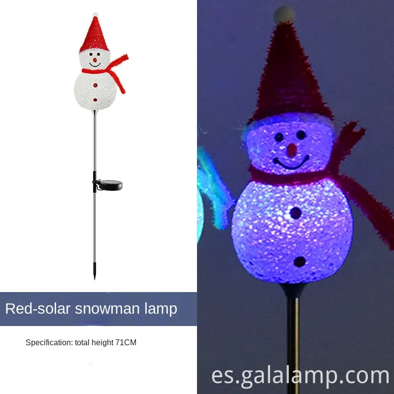Iluminando lámparas de piso solar festivo de muñeco de nieve para decoración al aire libre